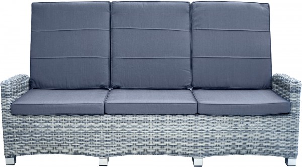 Ploß Loungesofa Dininig Sofa 3 Sitzer grau weiß verstellbar
