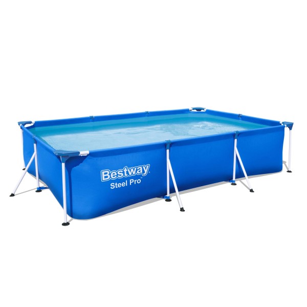 Bestway 56404 Steel Pro Frame Pool 300x201x66 cm ohne Pumpe eckig blau