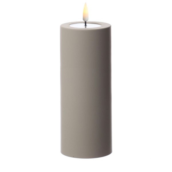 Deluxe HomeArt LED Outdoor Kerze Stumpenkerze Sand 7,5x15 cm für außen